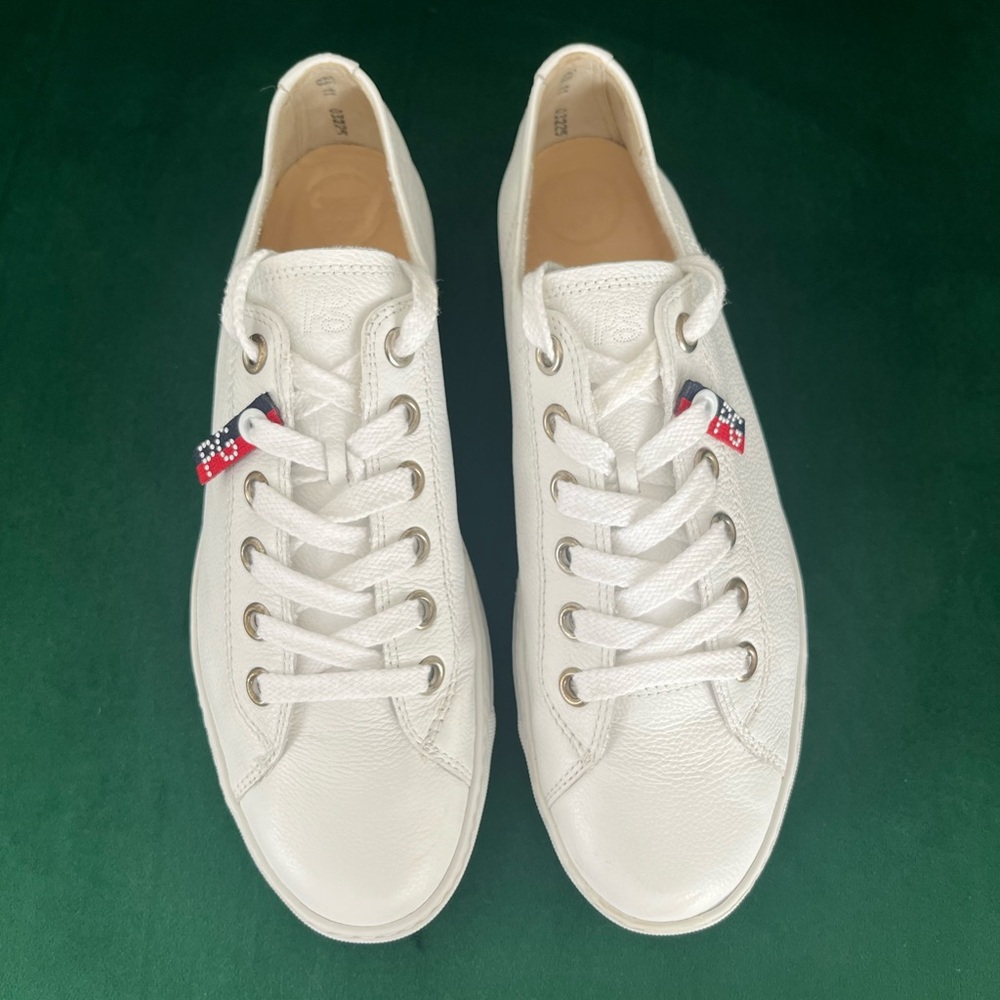 Paul Green Carly Sneaker, White Leather, Sz 9